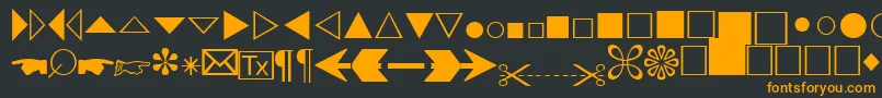 AbacusthreesskRegular-Schriftart – Orangefarbene Schriften auf schwarzem Hintergrund