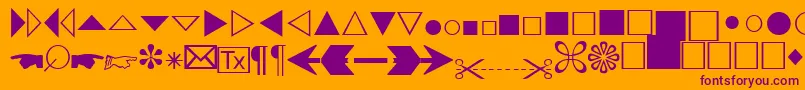 AbacusthreesskRegular-Schriftart – Violette Schriften auf orangefarbenem Hintergrund