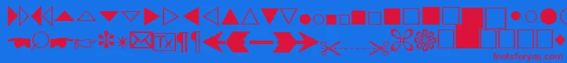 AbacusthreesskRegular-fontti – punaiset fontit sinisellä taustalla