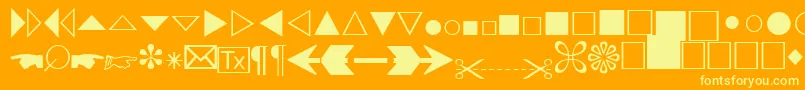 AbacusthreesskRegular-Schriftart – Gelbe Schriften auf orangefarbenem Hintergrund