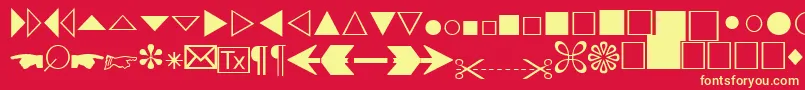 AbacusthreesskRegular-Schriftart – Gelbe Schriften auf rotem Hintergrund