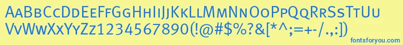 Metanormalcapslfc Font – Blue Fonts on Yellow Background