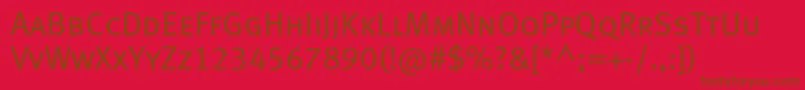 フォントMetanormalcapslfc – 赤い背景に茶色の文字