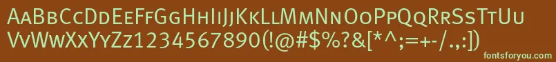 Metanormalcapslfc Font – Green Fonts on Brown Background