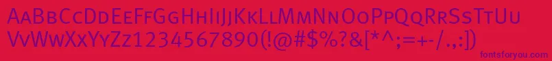 フォントMetanormalcapslfc – 赤い背景に紫のフォント