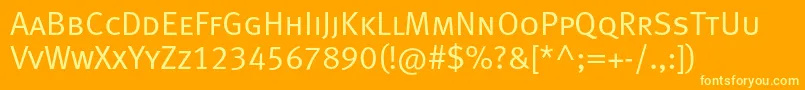 Metanormalcapslfc Font – Yellow Fonts on Orange Background
