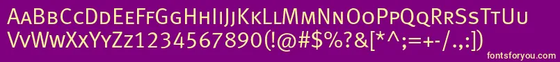 Weitere Informationen zur Metanormalcapslfc-Schriftart Metanormalcapslfc-Schriftart – Gelbe Schriften auf violettem Hintergrund
