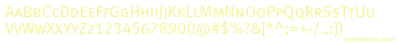 フォントMetanormalcapslfc – 黄色のフォント