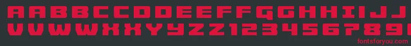 Czcionka Cruiserfortresstitle – czerwone czcionki na czarnym tle