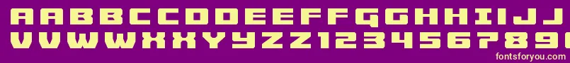 フォントCruiserfortresstitle – 紫の背景に黄色のフォント