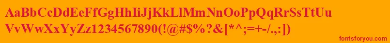 Czcionka ShonarBanglaBold – czerwone czcionki na pomarańczowym tle