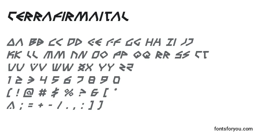 Terrafirmaital Font – alphabet, numbers, special characters