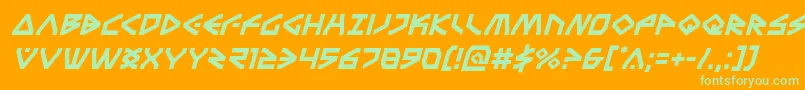 Terrafirmaital Font – Green Fonts on Orange Background