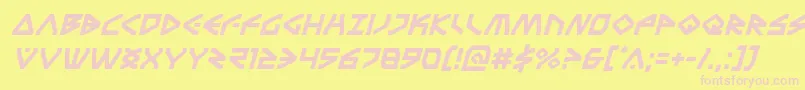 Terrafirmaital Font – Pink Fonts on Yellow Background