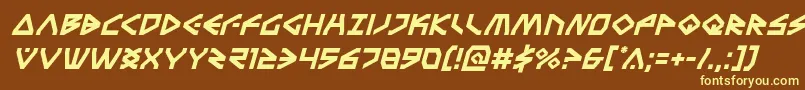Terrafirmaital-fontti – keltaiset fontit ruskealla taustalla
