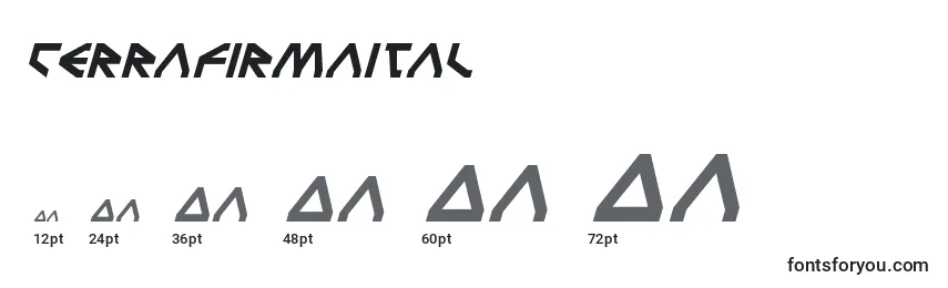 Размеры шрифта Terrafirmaital