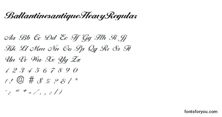 Шрифт BallantinesantiqueHeavyRegular – алфавит, цифры, специальные символы