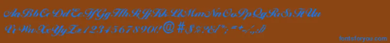 BallantinesantiqueHeavyRegular-Schriftart – Blaue Schriften auf braunem Hintergrund