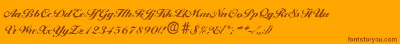 BallantinesantiqueHeavyRegular-Schriftart – Braune Schriften auf orangefarbenem Hintergrund