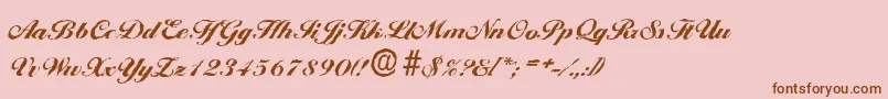 BallantinesantiqueHeavyRegular-Schriftart – Braune Schriften auf rosa Hintergrund
