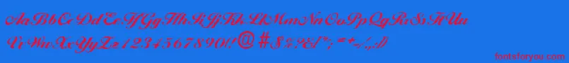 BallantinesantiqueHeavyRegular Font – Red Fonts on Blue Background