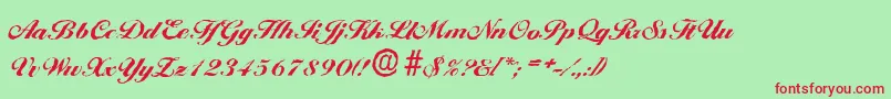 BallantinesantiqueHeavyRegular Font – Red Fonts on Green Background