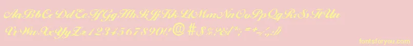 BallantinesantiqueHeavyRegular-Schriftart – Gelbe Schriften auf rosa Hintergrund