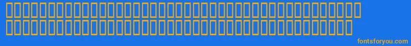 フォントAScratchedRemix – オレンジ色の文字が青い背景にあります。