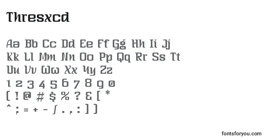 A fonte Thresxcd – alfabeto, números, caracteres especiais
