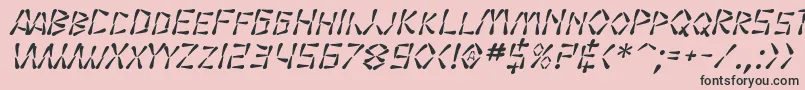 Fonte SfWasabiItalic – fontes pretas em um fundo rosa