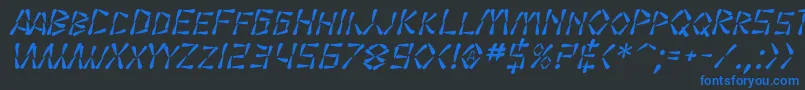 SfWasabiItalic Font – Blue Fonts on Black Background