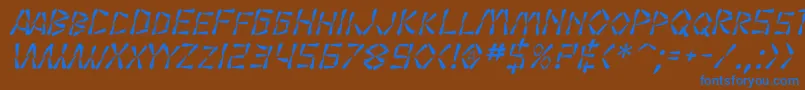 SfWasabiItalic Font – Blue Fonts on Brown Background