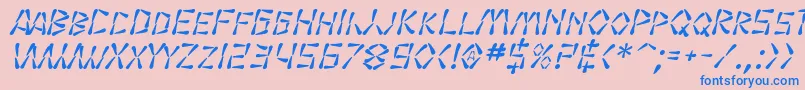 SfWasabiItalic Font – Blue Fonts on Pink Background