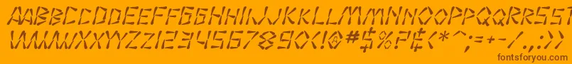 SfWasabiItalic Font – Brown Fonts on Orange Background