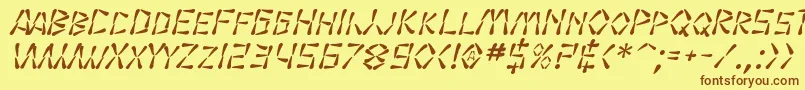 SfWasabiItalic Font – Brown Fonts on Yellow Background