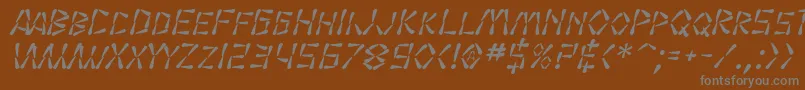 Czcionka SfWasabiItalic – szare czcionki na brązowym tle