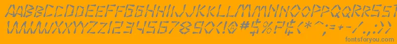 SfWasabiItalic-Schriftart – Graue Schriften auf orangefarbenem Hintergrund