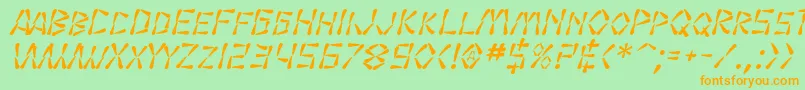SfWasabiItalic Font – Orange Fonts on Green Background