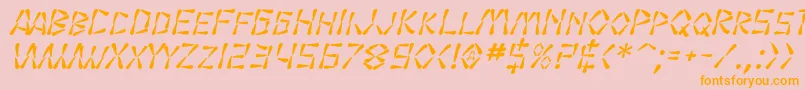 SfWasabiItalic Font – Orange Fonts on Pink Background