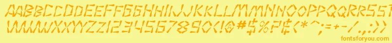 SfWasabiItalic Font – Orange Fonts on Yellow Background
