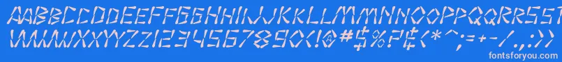 SfWasabiItalic Font – Pink Fonts on Blue Background