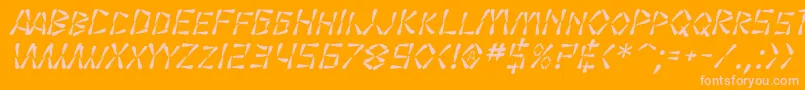 SfWasabiItalic Font – Pink Fonts on Orange Background