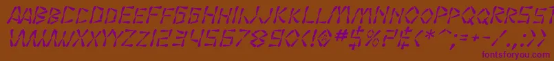 フォントSfWasabiItalic – 紫色のフォント、茶色の背景