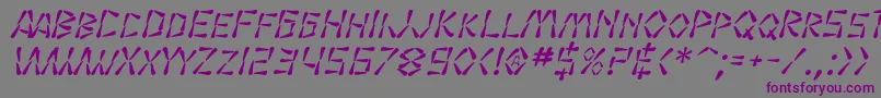 フォントSfWasabiItalic – 紫色のフォント、灰色の背景