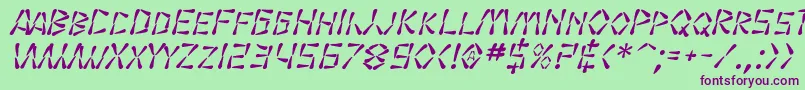 SfWasabiItalic Font – Purple Fonts on Green Background