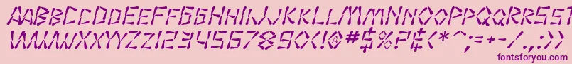 Fonte SfWasabiItalic – fontes roxas em um fundo rosa