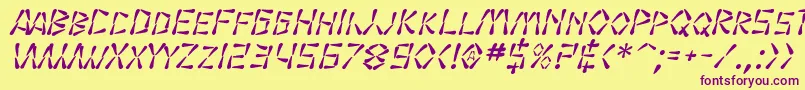 SfWasabiItalic Font – Purple Fonts on Yellow Background