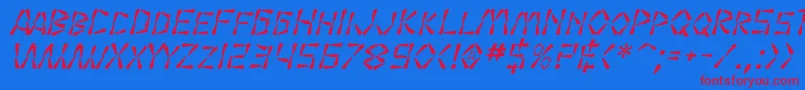 SfWasabiItalic Font – Red Fonts on Blue Background