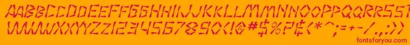 Fonte SfWasabiItalic – fontes vermelhas em um fundo laranja