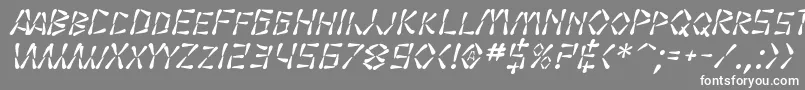 フォントSfWasabiItalic – 灰色の背景に白い文字
